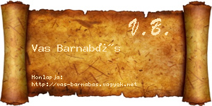 Vas Barnabás névjegykártya